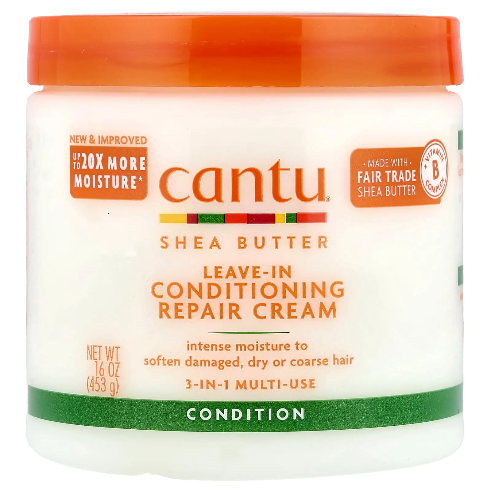 Cantu Shea Butter, Leave-In Conditioning Repair Cream, For Curls, Coils & Waves, 16 oz (453 g)