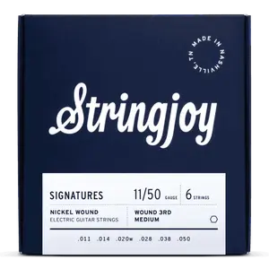 Stringjoy 11-50 Wound 3rd Medium Gauge Signatures - Nickel Wound Electric Guitar Strings