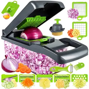 Multifunctional 15 in 1 Food Chopper, Kitchen Vegetable Slicer Dicer Cutter With 8 Blades, Onion Chopper With Container Utensils Kitchen Fast Meal Prep