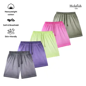 Holafish Vintage Washed Women's Soft Breathable Cotton Garment Washed Shorts Relaxed Fit Casual Drawstring Shorts for Home Lounge, Beach Trips, Streetwear Outfits and Weekend Errands