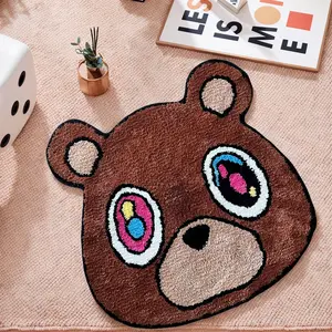 HYPEECE Graduation Bear Rug - Hypebeast Room Decor, Ultra-Soft Hypebeast Rugs with TPR Non-Slip Backing, Trendy Cloud-Like Plush Cute Carpet, Cool Rugs for Bedroom & Man Cave (28"x28")