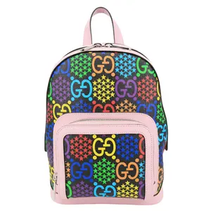 Pre-owned GUCCI Canvas Backpacks Psychedelic GG Supreme Monogram Backpack Bag Multicolor 601296