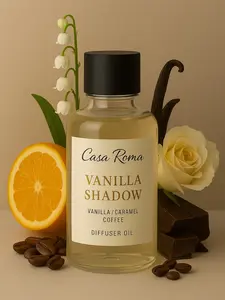 Casa Roma Vanilla Shadow Aroma Oil – Premium Cold-Air Diffuser Oil Blend with Orange, Jasmine, Dark Chocolate & Vanilla – Compatible with Casa Roma & Waterless Diffusers (120ml Bottle)