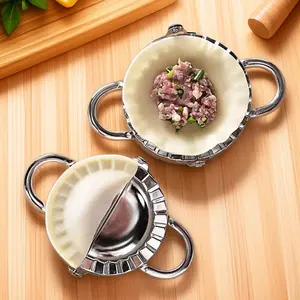 Stainless Steel Dumpling Mold Set with Cutter and Spoon, Non-Stick, Easy Grip Handle, Perfect for Pasta and Wontons