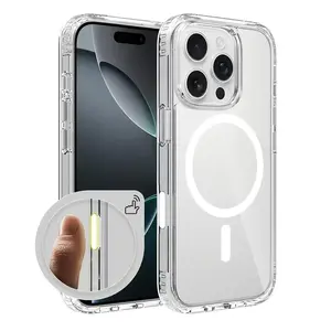 Phone Magnetic Transparent Phone Cases - Soft Wireless Charging Case for Phone17 16/15/14/13/12/11 PRO Max case Shockproof Military-Grade Protection