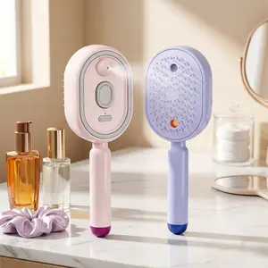 Multi-Function Hair Mist Spray Comb - Portable Detangling Brush with Fine Mist Nozzle, Refillable with Water, Leave-in Conditioner or Essential Oil, Suitable for All Hair Types