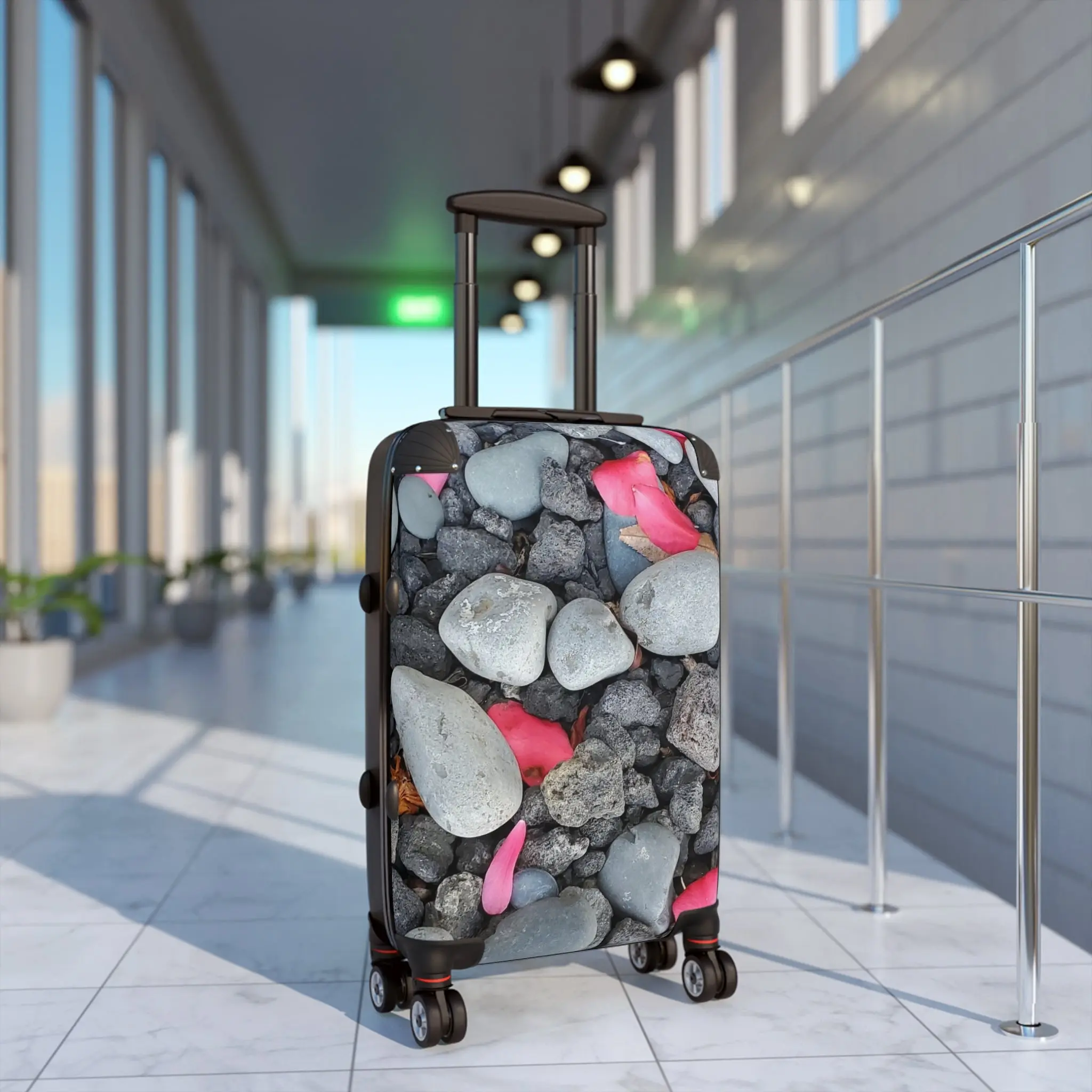 Pebble & Pink Petals Carry-On Suitcase — Family Floral for carry-on use