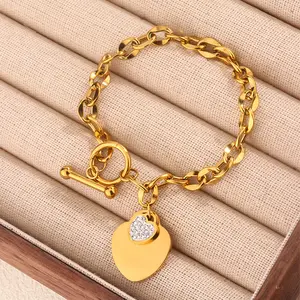 3PCS Braceles, Bracelet Jewelry Fashion Heart Stainless Steel Jewelry OT Buckle High-end Titanium Steel Bracelet for Women