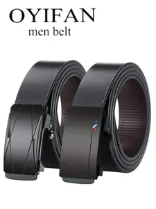Men's Business Solid Color Split Leather Belt, Fashion Belt for Party, Daily Clothing Decor, Trendy All-match & Exquisite Belt for Birthday Gift
