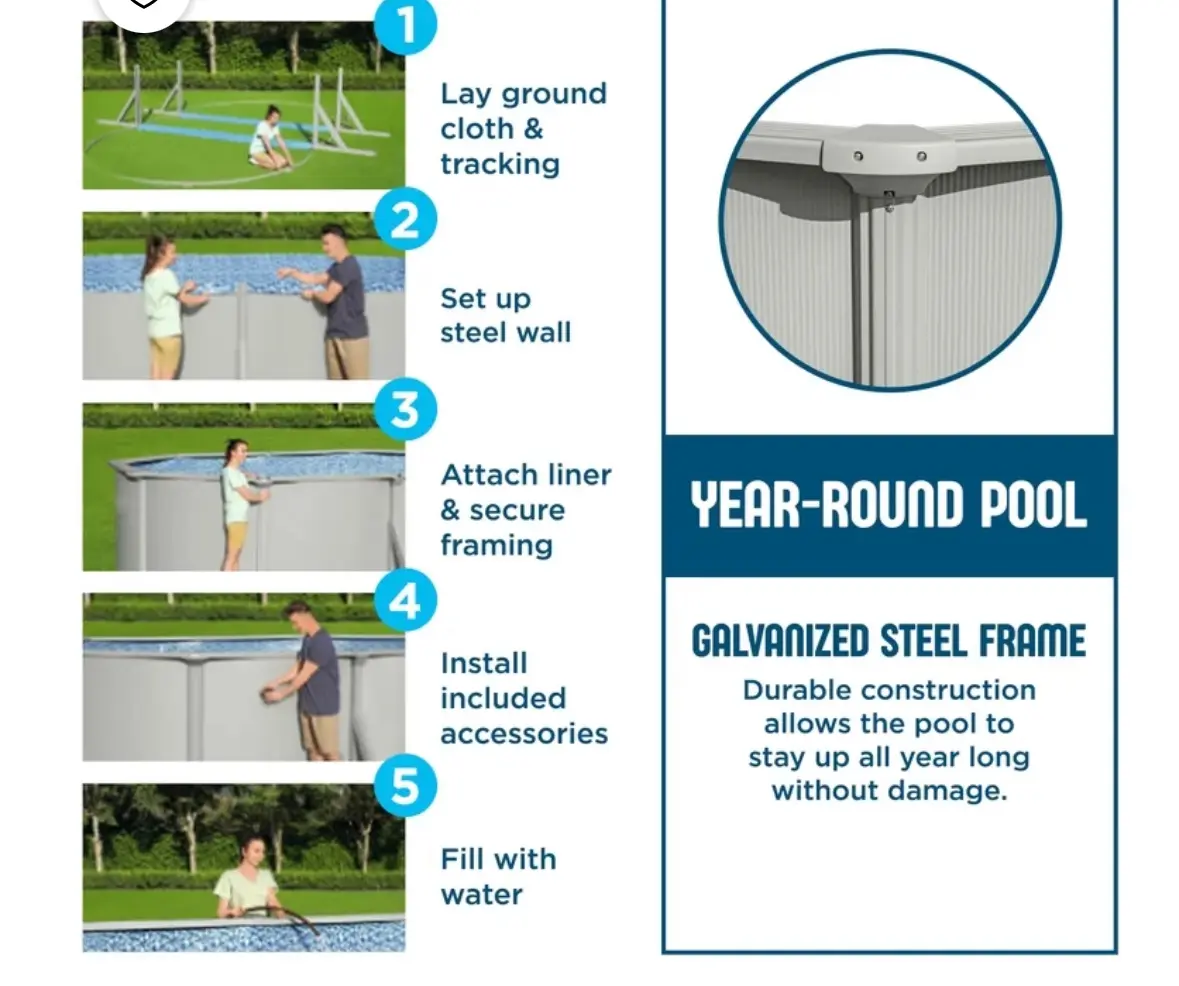 Coleman Steel Pro 12 ft. x 33 in. Round Metal Frame Above Ground Pool Set