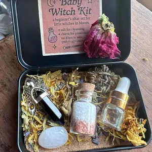 Baby Witch Wellness Therapy Kit - Amethyst Crystal, Essential Quartz Jade Necklace for Self-Love, Protection
