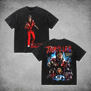 Vintage Michael Jackson "Thriller" T-Shirt, Classic Pop Music Graphic Tee, Michael Jackson Movie Cotton Shirt, Iconic MJ Fan Merch, Retro Washed Oversized Streetwear Graphic Tee, 90s Music Legend Inspired Outfit