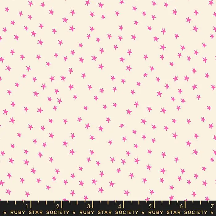 Starry Mini Starry Neon Pink RS4110 22 Ruby Star Society fabric