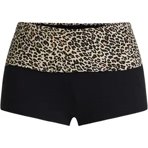 Women's Y2K Leopard Print Fold Over Shorts Rave Micro Booty Shorts Date Night Outfit