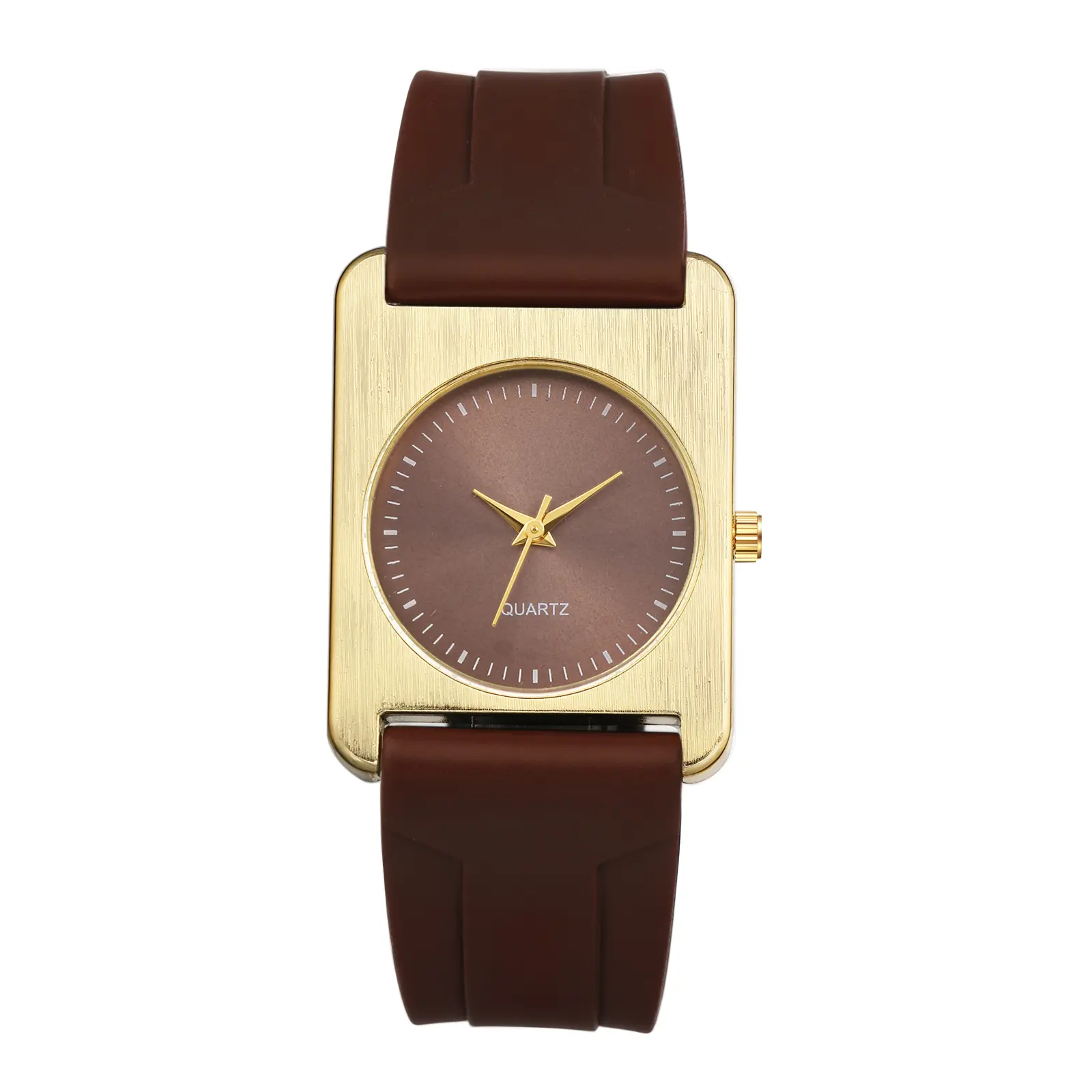 OIDEA Women's Casual Wristwatch Set - Square Silicone Band, Round Dial, Gold-Tone Quartz Analog Case, Daily Splash-Resistant Modern Fashionable Wristwatch for Everyday Wear (Watches for Women) summerwins