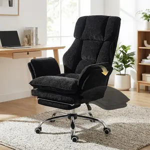 Home Office Desk Chair, Pet Friendly Wide Seat for Cross Legged Sitting, Flip Up Armrests Ergonomic Desk Chair with Foot Rest, Reclining Computer Chair for Home Office,office chair,desk chair,home office desk chairs,big and tall office chair