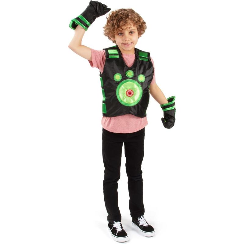 Wild Kratts Creature Power Suit, Chris (Size Large 6-8X) - Includes Vest, Gloves &amp; 2 Power Discs for Halloween Costume, Pretend Play &amp; Dress Up - Officially Licensed Toys- Gift for Kids Boys Girls