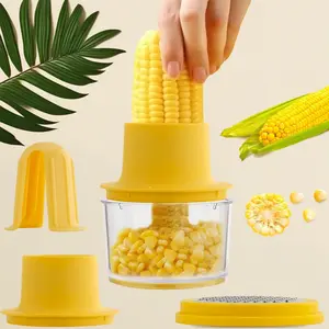 Corn Cob Peeler Stripper Tool, Efficient Corn Kernel Remover for Corn on the Cob (Yellow)