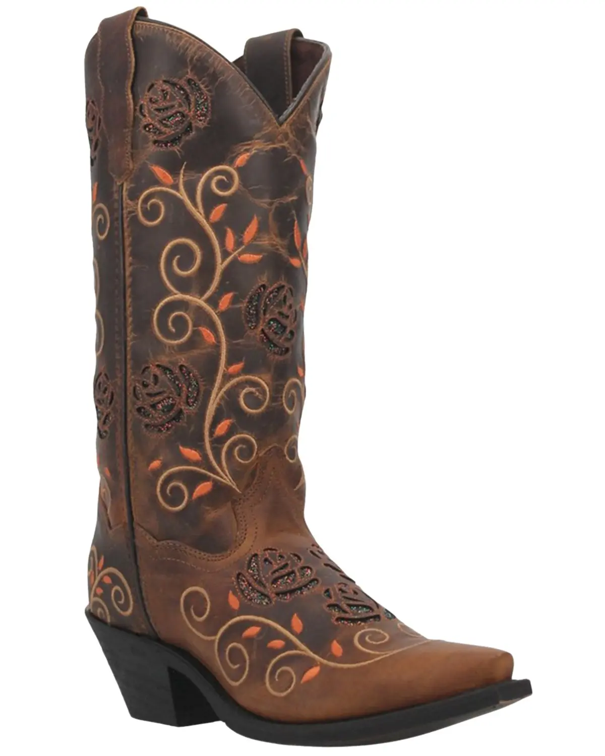 Laredo Women's Women'S Embroidered Leaf Western Performance Boot Snip Toe - 52392