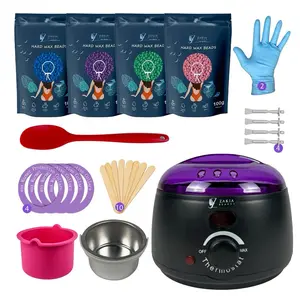 Zakia Beauty Premium Waxing set for Brazilian Wax For Sensitive Skin - Digital Display- Contain 4 packs wax Beans, Body Care hair removal full sensitive skin hard new Luxury care cosmetic tress wellness Silicone Salon