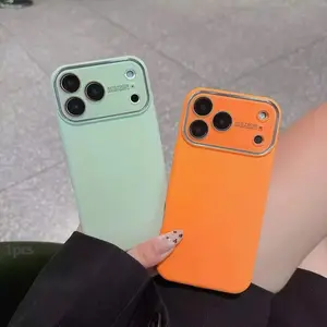 Macaron Color Large Window iPhone Case, Full Lens Protection, Soft Touch, Multiple Colors, Compatible with All Apple Models