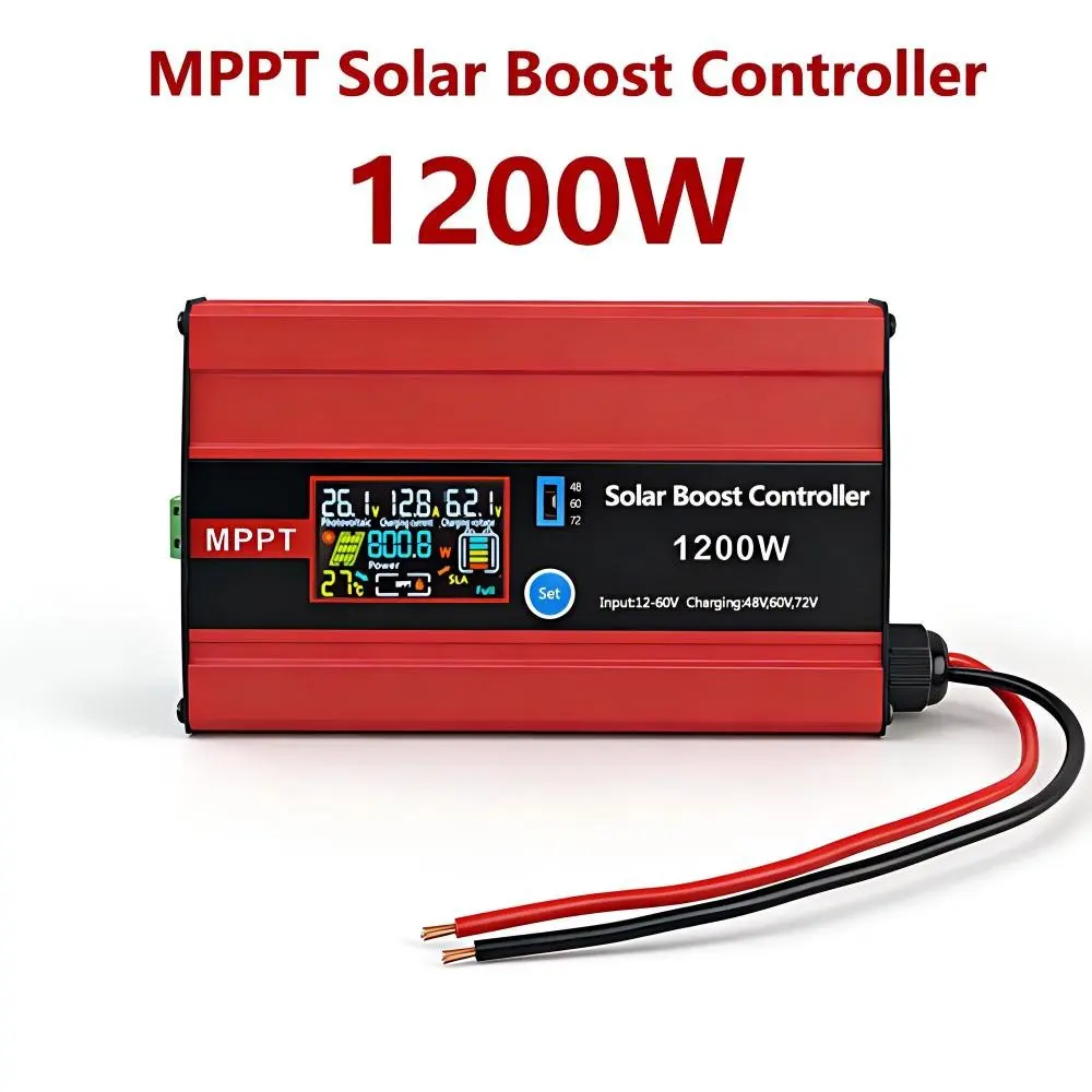 1200W MPPT Solar Boost Controller, MPPT Solar Charge Controller, Max Solar Panel Input 1200W, Max Output Current 15A, Compatible With Lead-acid, Gel, Lithium Batteries, For Charging Golf Cart, Electric Bicycle, Scooters