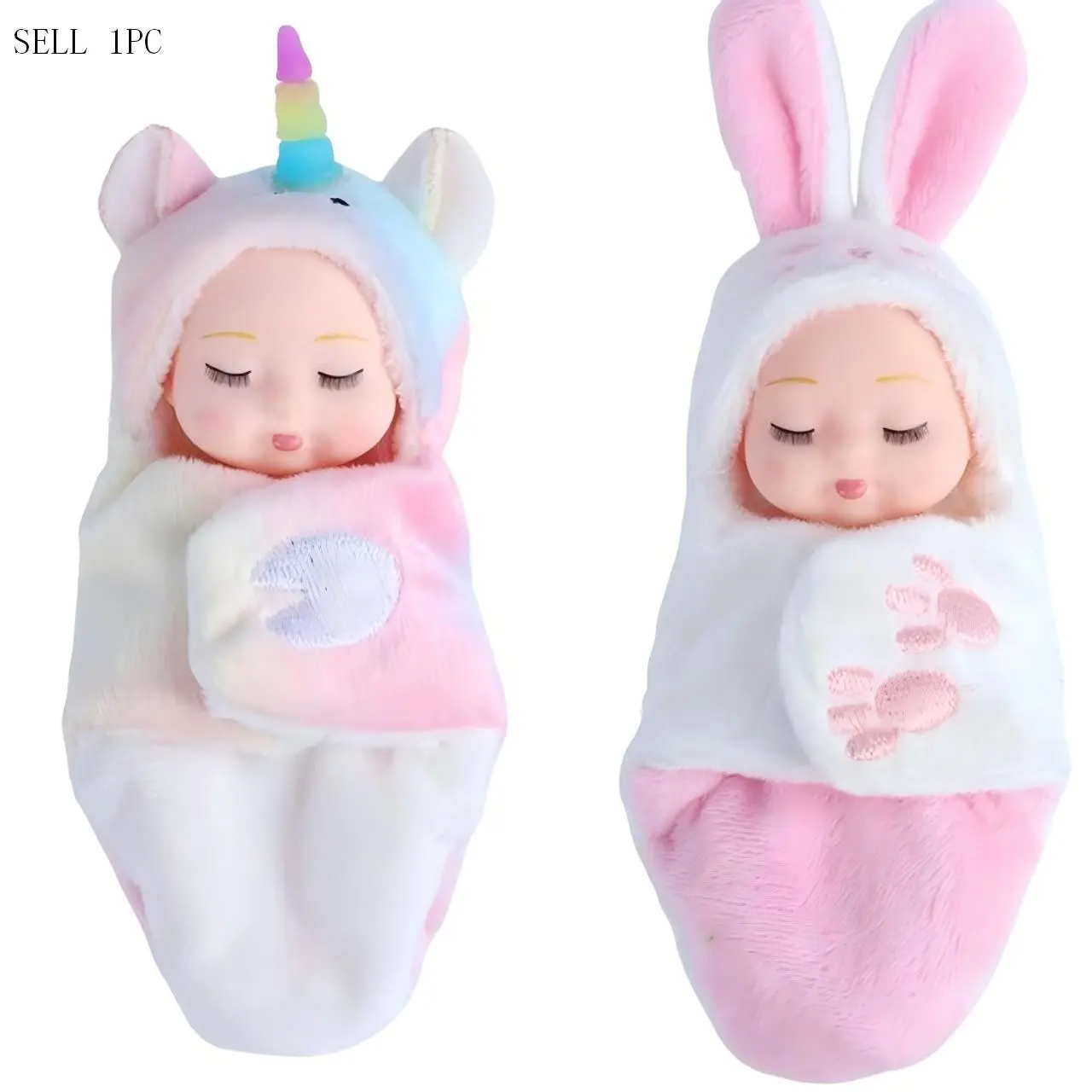 1pcs 11cm(4.33-inch mini) mini Sleep BabyAnimal Themed Cute Sleeping Baby DollsPlush Toys Perfect Kids Gift Party Favors forChildren Soft and Cozy