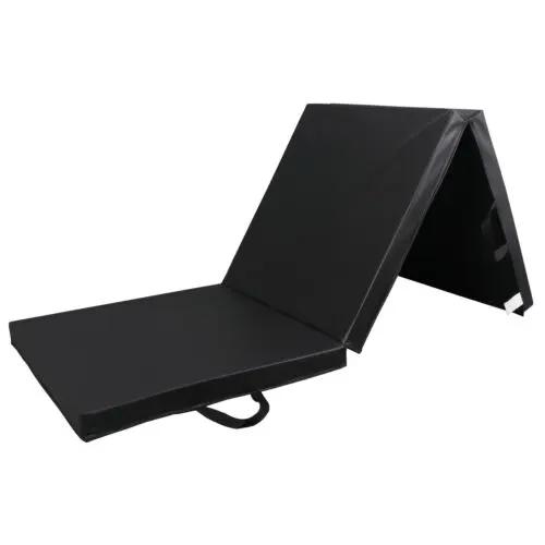 Answer E 6'x2'x2" Tri-Fold Folding Gym Exercise Mat Stretching Yoga Mat Black with Handle