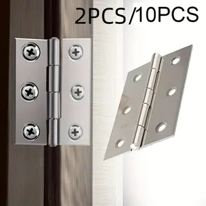 Durable Stainless Steel Flat Hinges, Sleek Design for Cabinets, Windows & Wooden Boxes, 2pcs/10-Pack, Home Improvement Essentials