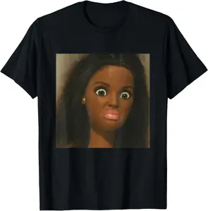 100% Cotton Funny African American Disgusted Black Doll Face Meme T-Shirt