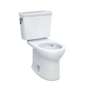 Toto CST785CEFG-01 Drake Transitional Round 1.28 GPF Universal Height Tornado Flush Toilet with Cefiontect, Cotton White - 2 Piece