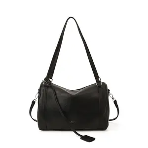 New Women's Vintage Soft Leather Hobo Shoulder Bag — Adjustable-Strap Casual Tote (Includes Detachable Crossbody Strap) Spacious, High-Capacity Genuine Leather Bag — Ideal for Daily Commuting and Casual Styling