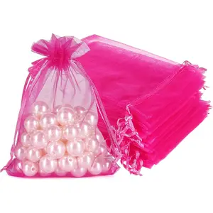 Hot  Organza Bags 100 count, 4 x 6 inch Mesh Drawstring  Bags  Pouches Small Sachet for Christmas Candy Party Favor