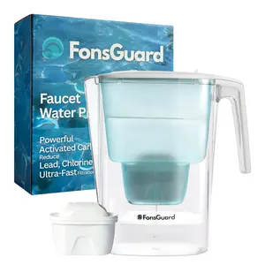 FonsGuard Water Filter Pitcher Pure, BPA-Free Plastic, 8-Cup Capacity, Active Carbon Purification