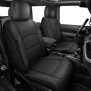 For Jeep Gladiator JT 2020 2021 2023 2024 2025 2026 Full Set Black Car Seat Protectors Premium Faux Leather Automobile Seat Seat Cover