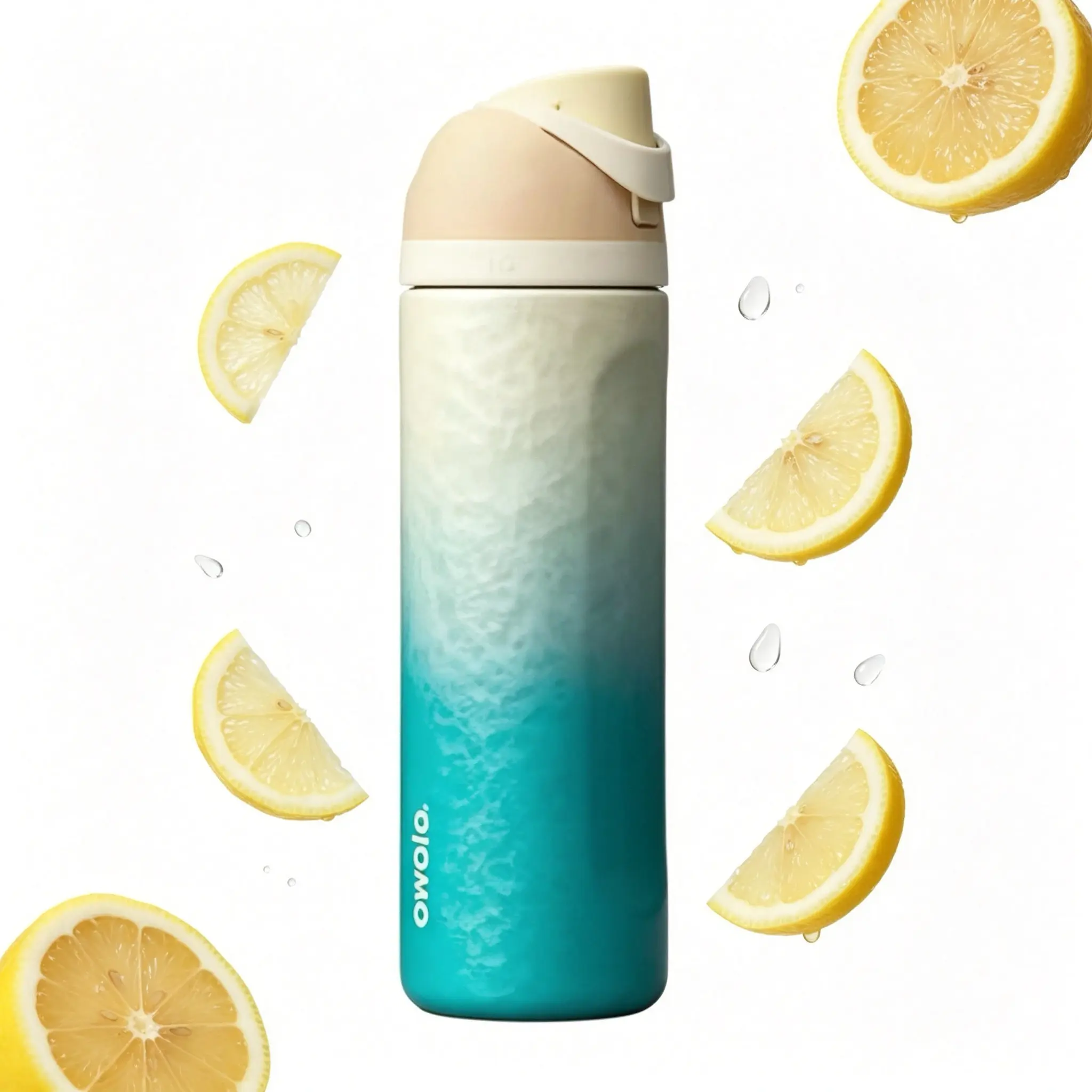 Leakproof Owala 24oz Gradient Hammered Water Bottle, Double Wall Vacuum Insulated Stainless Steel Thermos with Lockable Flip Top & Carry Loop, Keeps Beverages Cold for Hiking Beach Road Trips Stranger Things Mug Plaid
