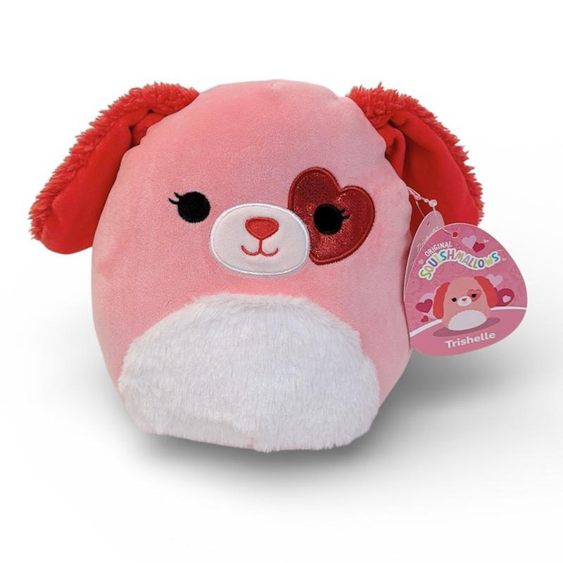 Squishmallow 2026 Trishelle the Dog 8” Valentine Plush Toy with Heart Design and Soft Pink Fur