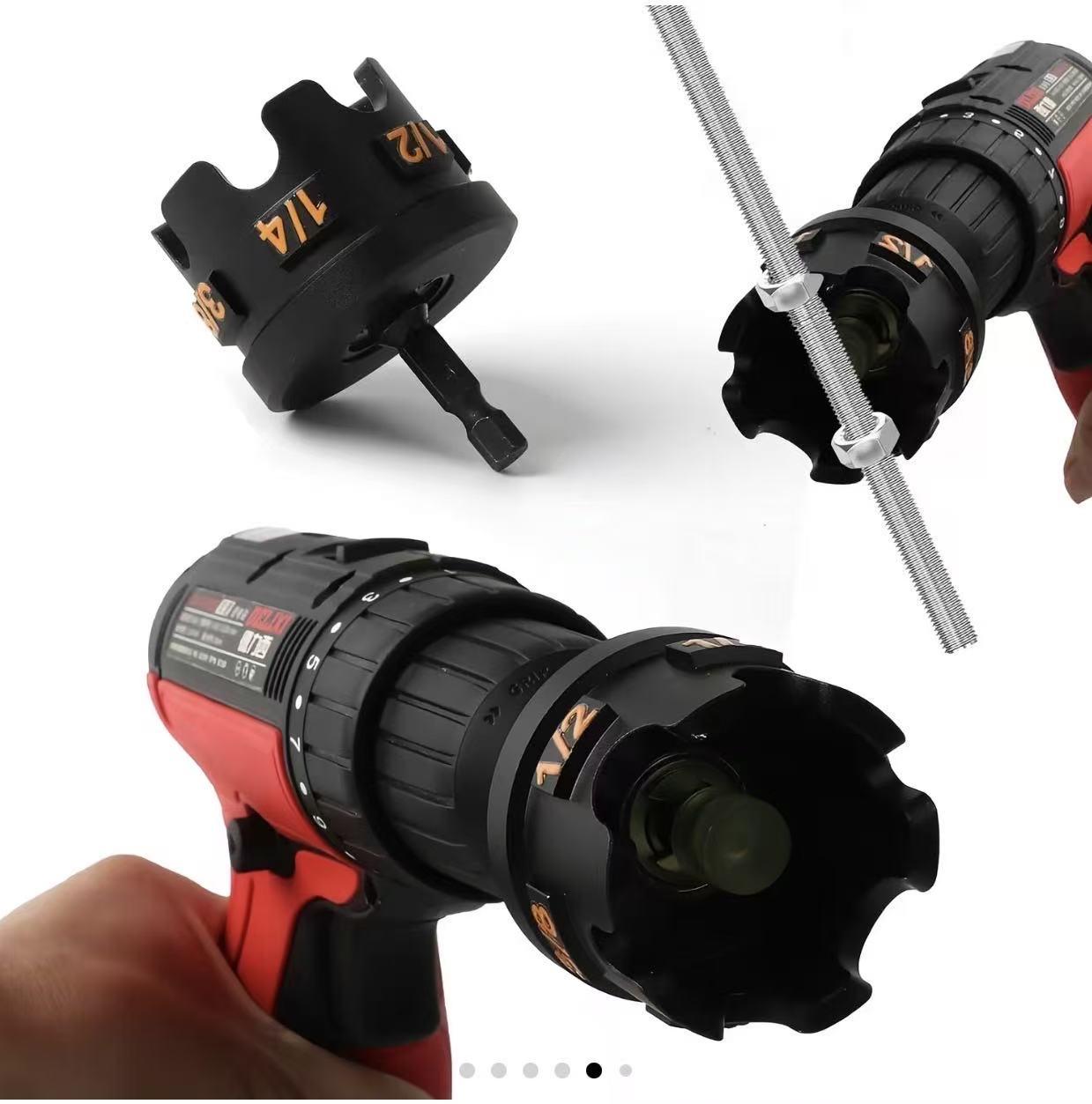 Aluminum Alloy Hex Shank Nut Removal Drill Attachment for Quick Disassembly of Nuts and Bolts 1/4'' 3/8'' 1/2'' Threaded Rods Tool for Pipe Racks and Mounting Brackets