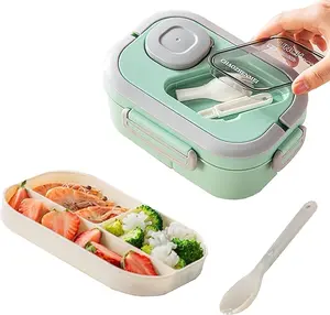 1200ml Multi-Grid Bento Box with Cutlery Set, Portable Cutlery Lunch Storage, Bento Box Lunch, Lunch Container, Reusable Lunch Tool for School Office Outdoor Picnic, Kitchen Accessories, Summer Gift Ideas