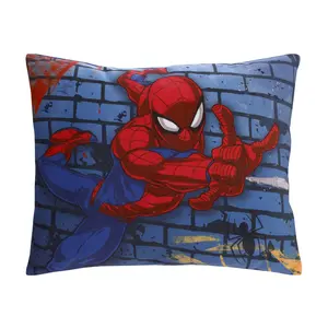Marvel Spider-Man Wall Crawler Red, White, and Blue Spider Webs Super Soft Toddler Pillow