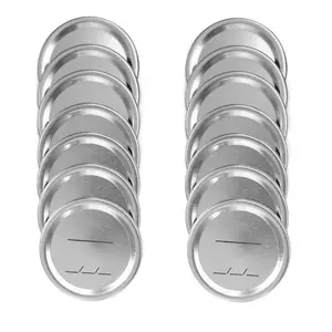 Canning Lids Regular Mouth for Ball/Kerr Jars, Split-Type Metal Jar Lids with Silicone Seals, Silver, 14 PCS
