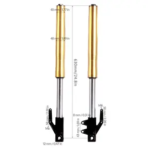 630mm 25 inch Front Forks Shock Suspension 45/48mm Upside Down 12mm Axle for Dirt Pit Bike Trail Mini Bike Scooter Razor SSR Tianzhong Zongshen TTR Taotao Apollo 70cc 90cc 110cc 125cc 150cc (A Pair)
