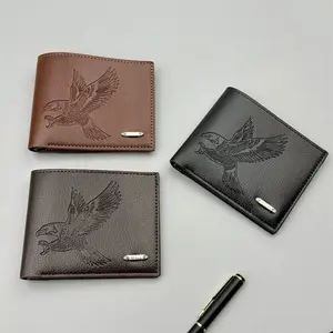 Eagle Embossed Men's Wallet, Durable Bifold Wallet, Vintage Alligator Texture Short Wallet, Multi-Card Large Capacity Leather Wallet, Business Casual Style