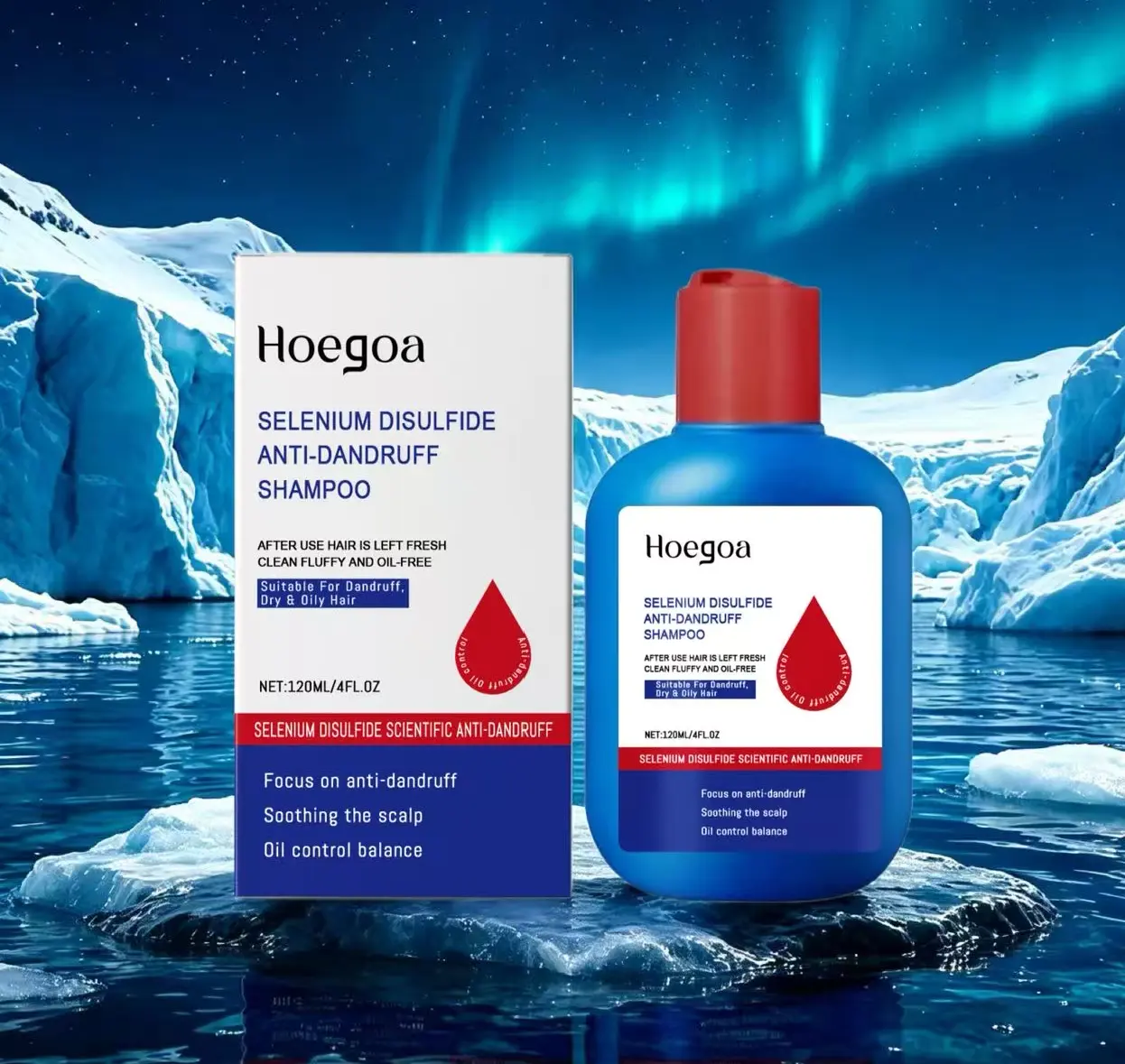 HOEGOA Selenium Disulfide Clarifying Shampoo - 120ML Foam Cleanser for Adults, Dandruff Remover, Anti-Itch, Oil Control, Gentle Restorative Scalp Care, Cleansing, Refreshing, Hair Restoration