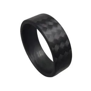 CORE CARBON RINGS - Men's or Women's Full Carbon Fiber Twill Matte Ring - Custom Band Widths - Handcrafted - Durable - Waterproof - Lightweight - Black Band