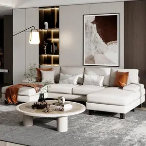 Furmax Modern U-Shape Sectional Sofa, Chenille Fabric Modular Couch, Oversized Sofa With Chaise For Living Room