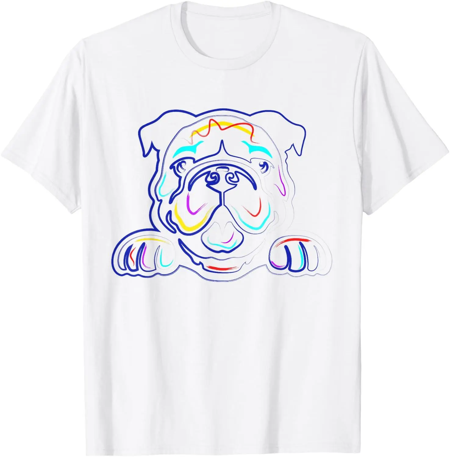 English Bulldog Lovers Shirts | Line Drawing Artsy Bulldog T-Shirt