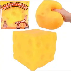 Large Cheese Squishy Toy, Slow Rising Jumbo Sensory Stress Toy for Anxiety & Relaxation. Soft Squeeze Cheese Fidget Toy, Cute Decor for Home Office, Non-Toxic for Kids & Adults，Summervibes Leisure Decompression Present