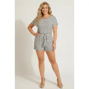 Plus Size Relaxed Charm Romper-  Ivory