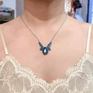 Labradorite Necklace Macrame Handcrafted Unique Gift Boho Ethnic Minimalist Jewelry Stone of Magic Made to Order